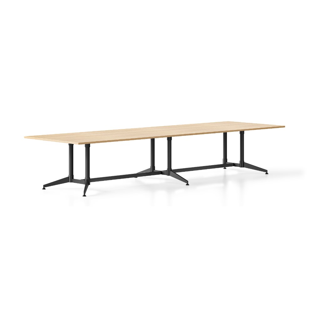 Rapidline Typhoon Meeting Table 4000W x 1200D x 750mmH Oak Top All Black Frame