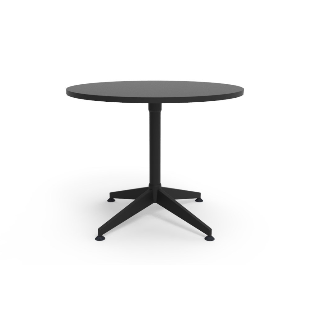 Rapidline Typhoon Round Meeting Table 900D x 750mmH Black Top All Black Frame