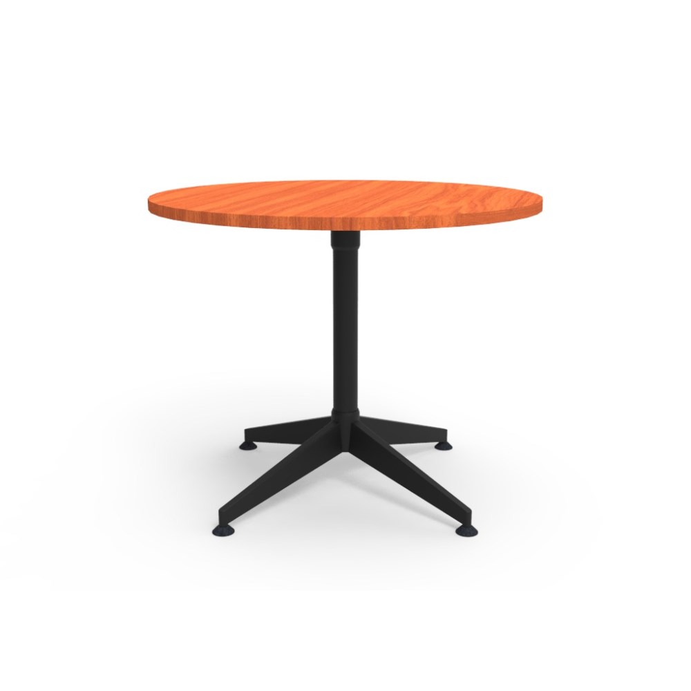 Rapidline Typhoon Round Meeting Table 900D x 750mmH Cherry Top All Black Frame