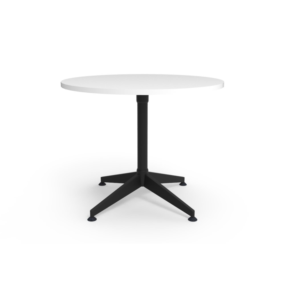 Rapidline Typhoon Round Meeting Table 900D x 750mmH White Top All Black Frame