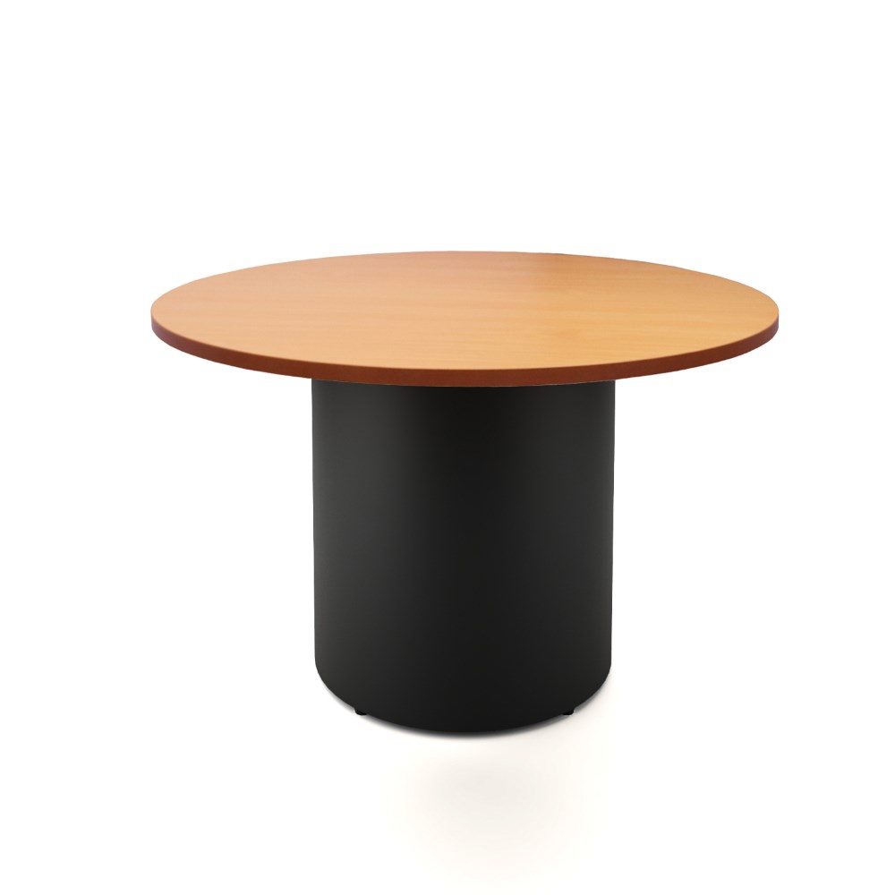 Rapidline Drum Round Meeting Table 1200D x 730mmH Beech Top Black Base