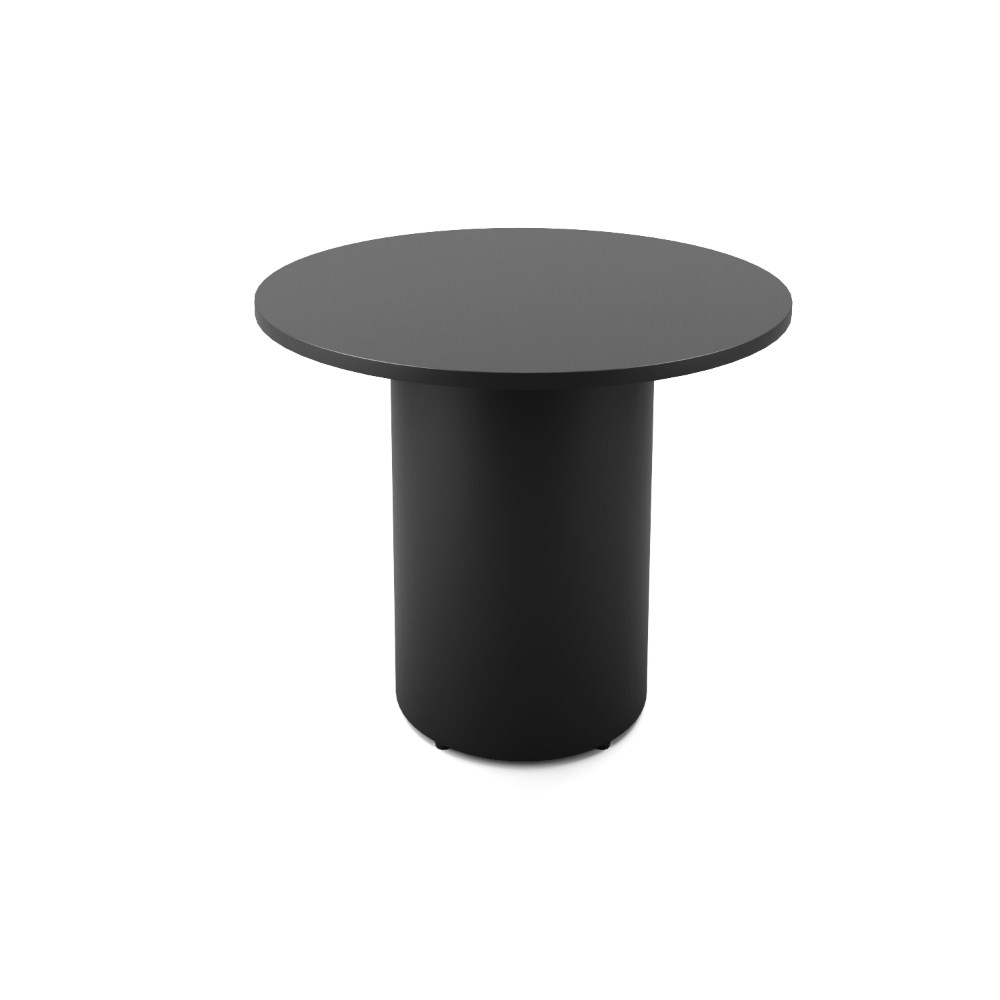 Rapidline Drum Round Meeting Table 900D x 730mmH Black Top Black Base