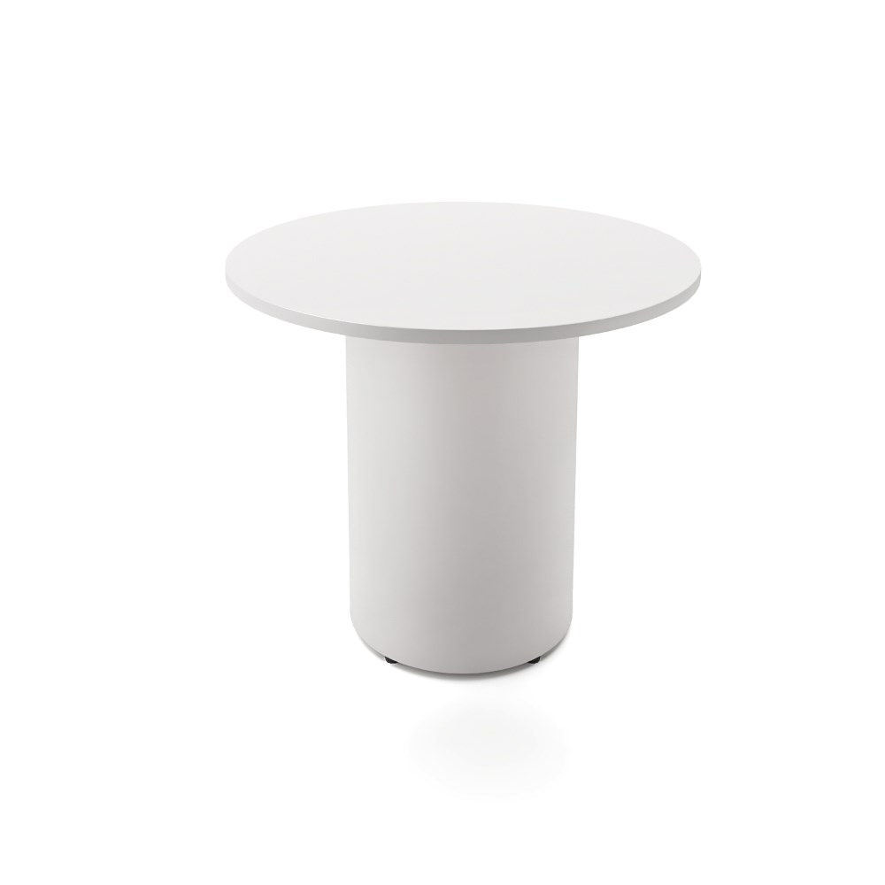 Rapidline Drum Round Meeting Table 900D x 730mmH White Top White Base