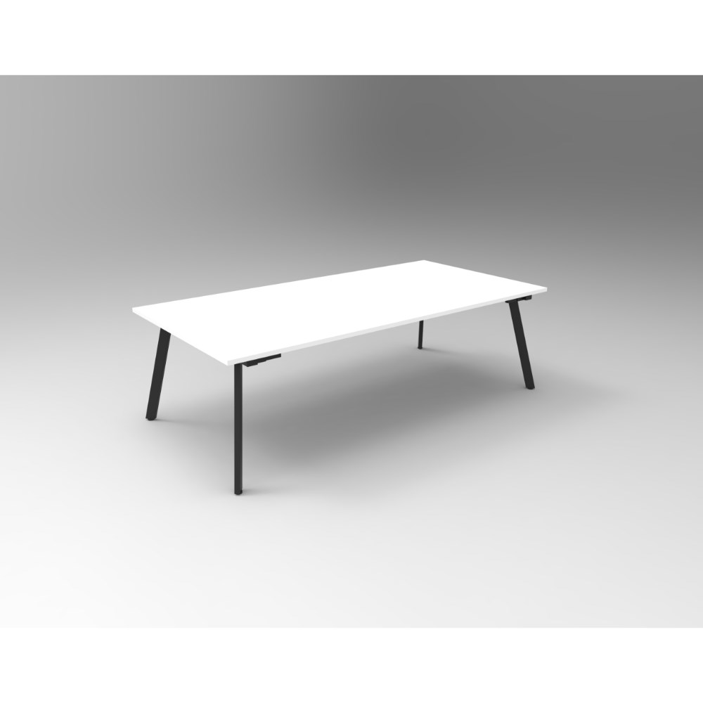 Rapidline Eternity Meeting Table 2100W x 750D x 730mmH White Top Black Base