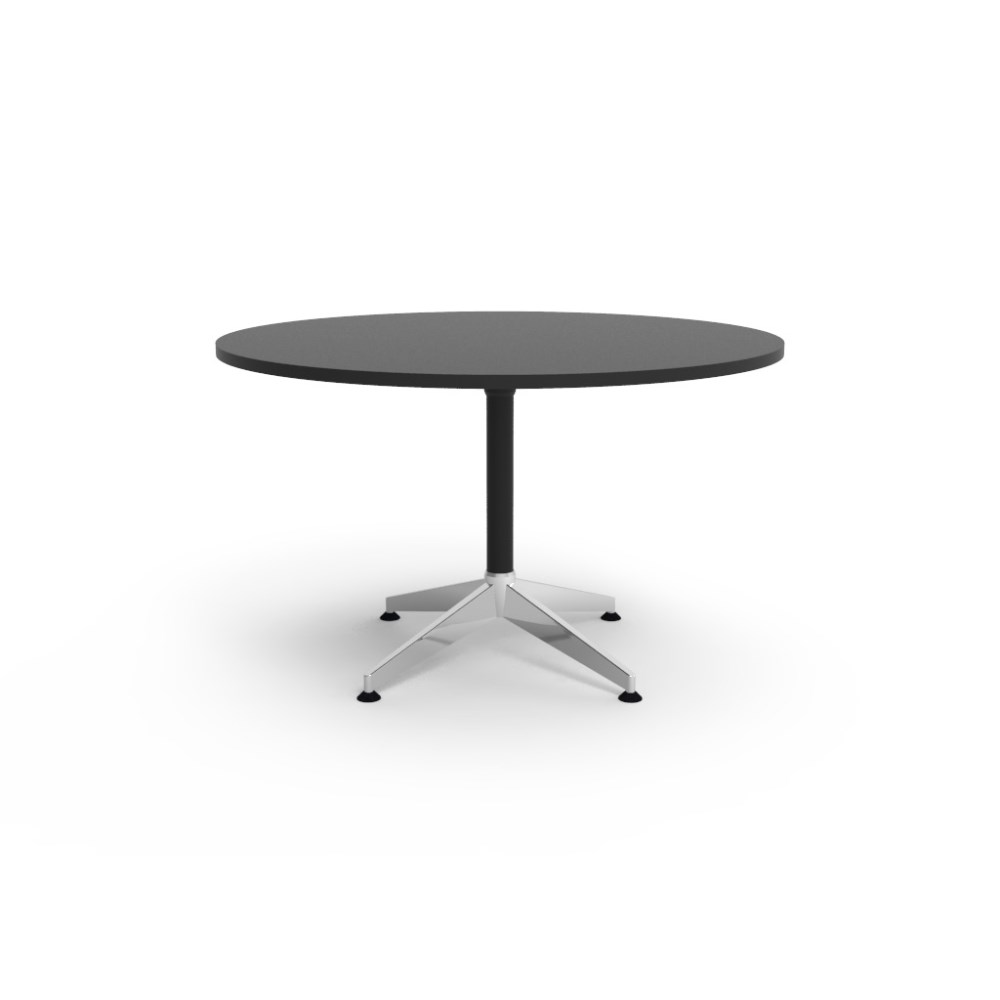 Rapidline Typhoon Round Meeting Table 1200D x 750mmH Black Top Black Base