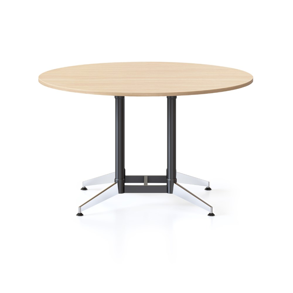 Rapidline Typhoon Round Meeting Table 1500D x 750mmH Oak Top Black Base