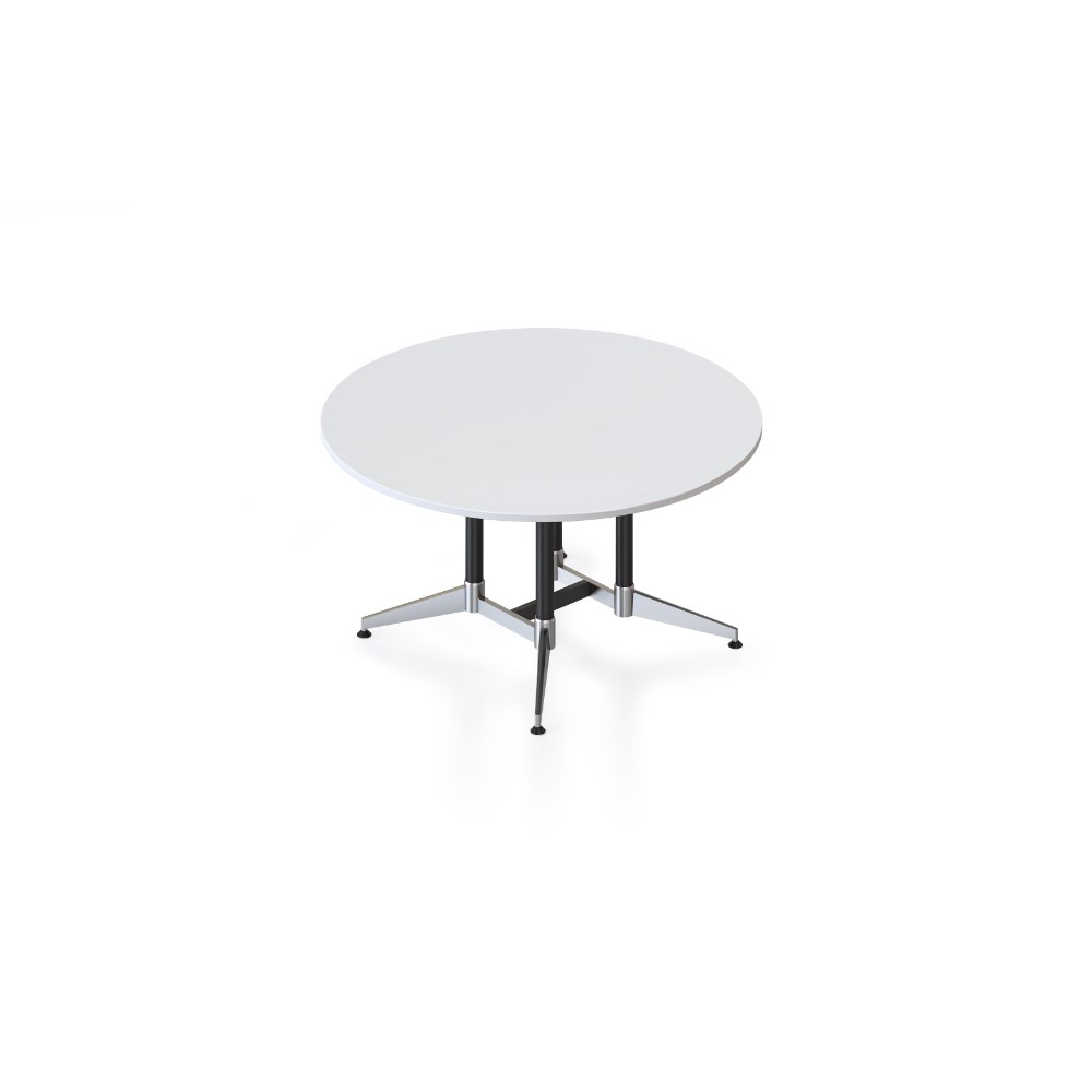 Rapidline Typhoon Round Meeting Table 1500D x 750mmH White Top Black Base