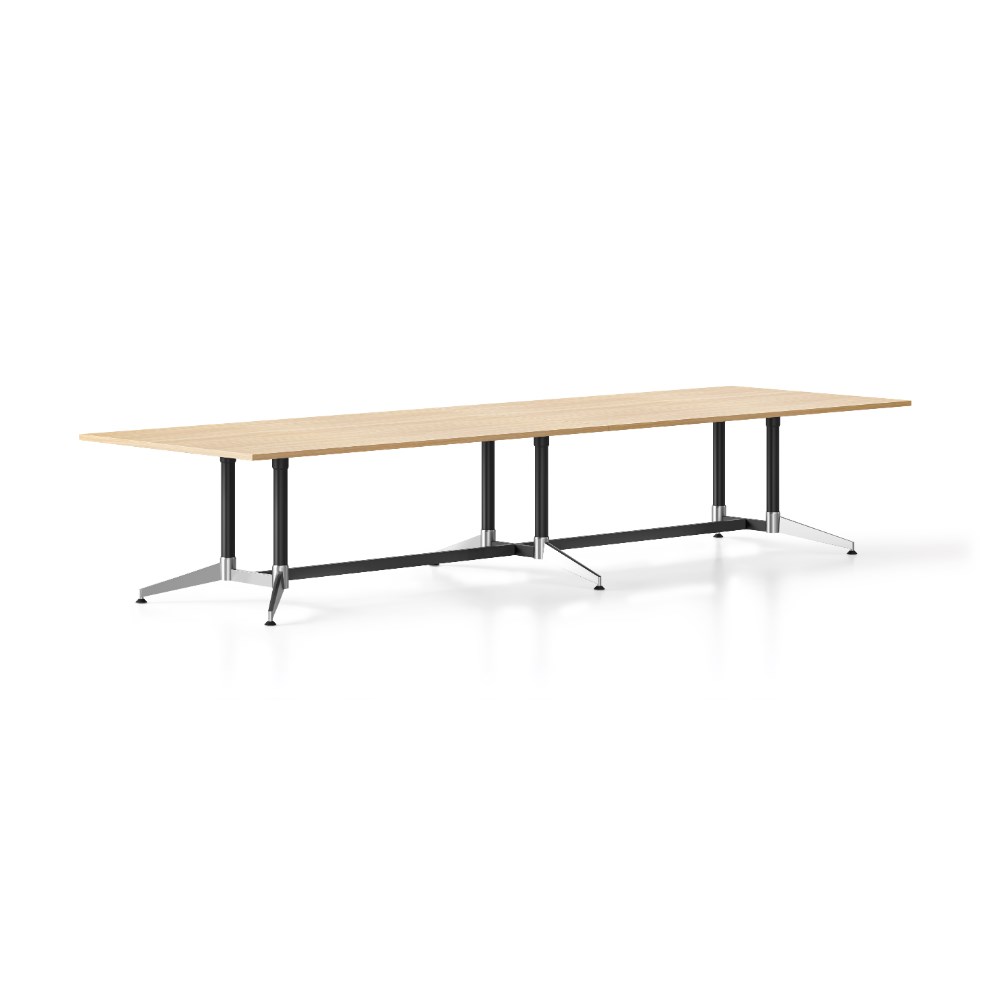 Rapidline Typhoon Boardroom Table 4000W x 1200D x 750mmH Oak Top Black Base