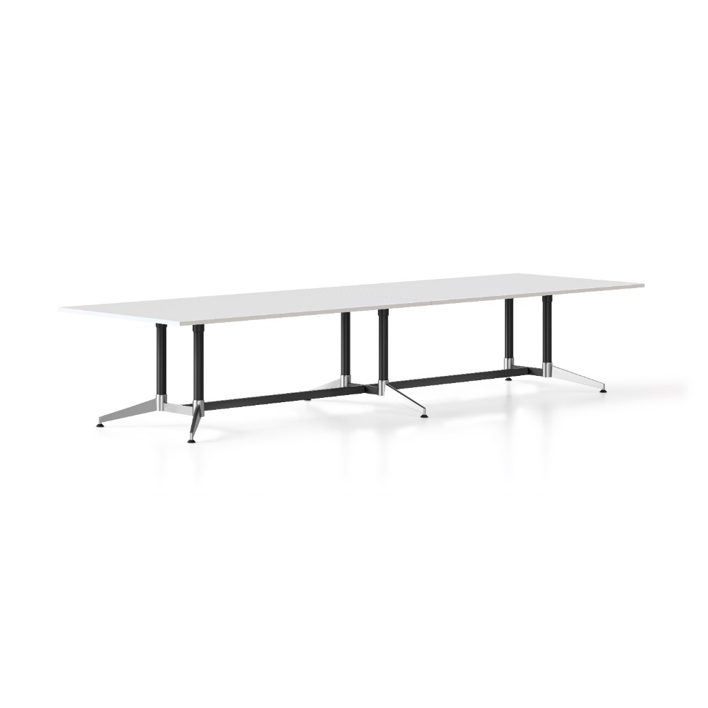 Rapidline Typhoon Boardroom Table 4000W x 1200D x 750mmH White Black Base