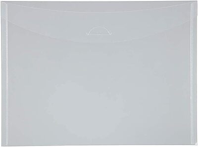 JAM PAPER Plastic Envelopes with Tuck Flap Closure - Clear