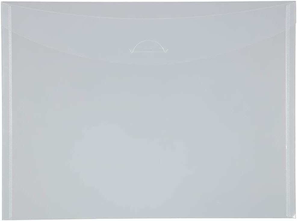JAM PAPER Plastic Envelopes with Tuck Flap Closure - Clear
