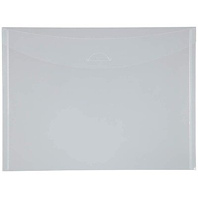 JAM PAPER Plastic Envelopes with Tuck Flap Closure - Clear