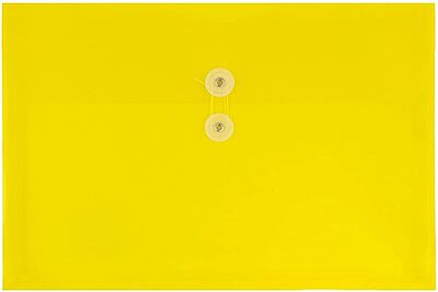 JAM PAPER Plastic Envelopes with Button & String Tie Closure - 12 Pack