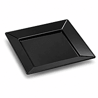 Plates Square Black 6" 12/10