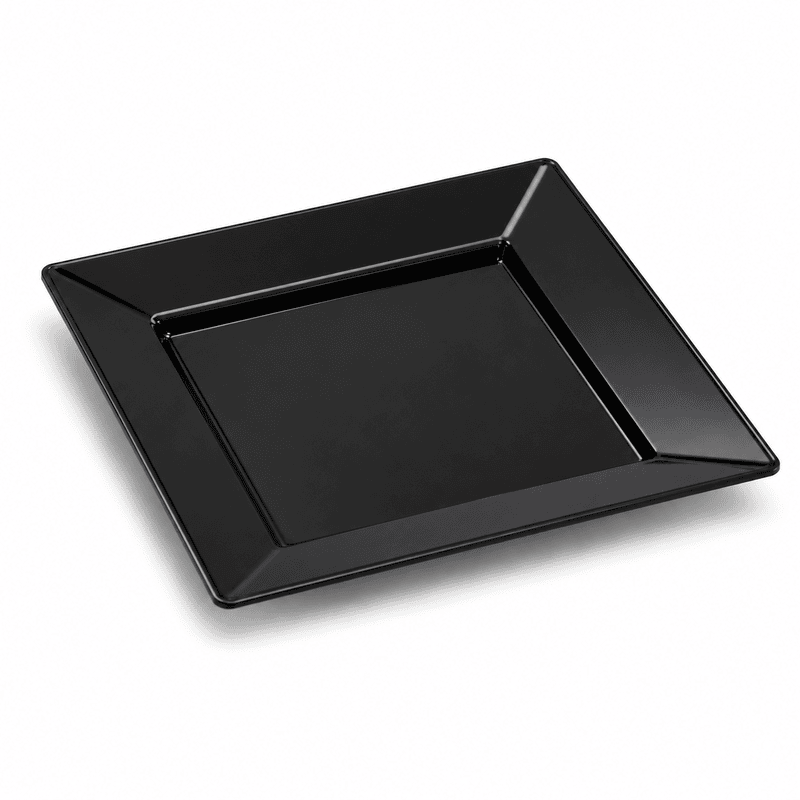 Plates Square Black 6" 12/10