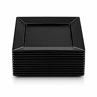 Plates Square Black 6" 12/10