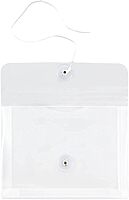 JAM PAPER Plastic Envelopes with Button & String Tie Closure - 12 Pack