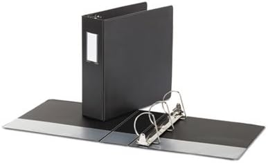 Universal Deluxe Non-View D-Ring Binder with Label Holder, 3 Rings, 3" Capacity, 11 X 8.5, Black