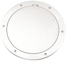 Beckson 6" Smooth Center Pry-Out Deck Plate - White