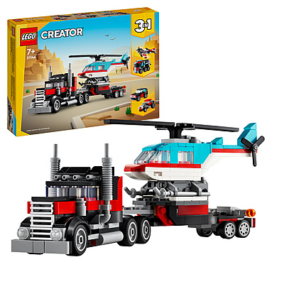 31146- Flatbed Truck with Helicopter