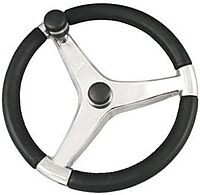 Schmitt Marine Evo Pro 316 Cast Stainless Steel Steering Wheel w/Control Knob - 15.5" Diameter