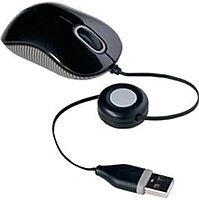 Targus Compact Mouse with Blue Trace Technology for Tracking and Retractable 2.5-Foot USB Cord