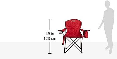 COLEMAN Portable Camping Chair with Built-In 4-Can Cooler, Cushioned Seat & Back