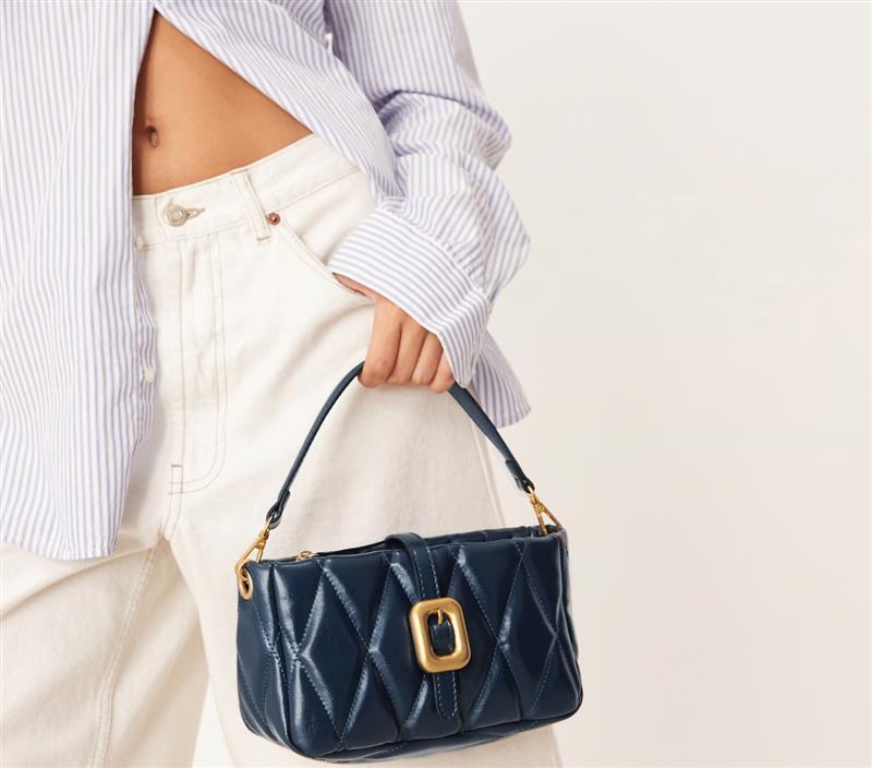 Accessorize chunky quilted crossbody bag  navy blue