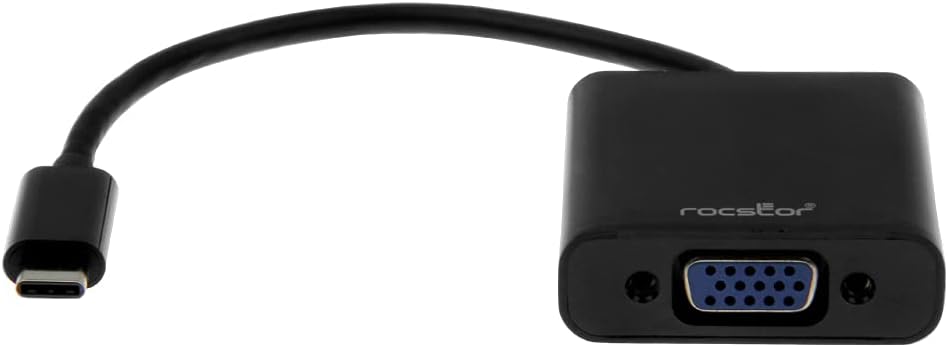 Rocstor 6 inch Premium USB-C to VGA adapter Converter