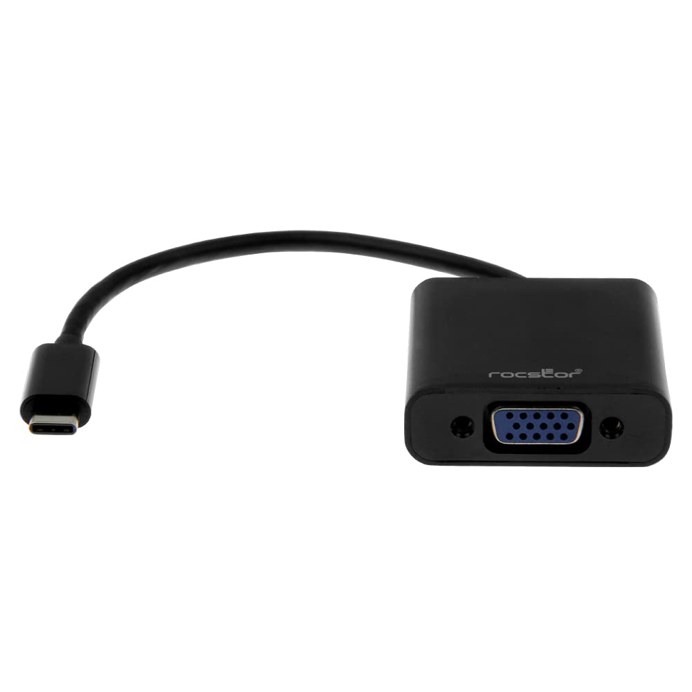 Rocstor 6 inch Premium USB-C to VGA adapter Converter