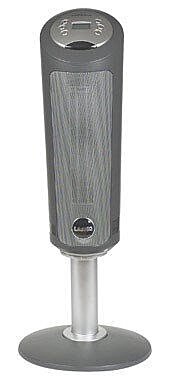 Lasko 5397 1500 Watts Electric Ceramic Oscillating Pedestal Heater, 2 Heat Settings, 30inH x 12inW x 12inD, Silver