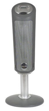Lasko 5397 1500 Watts Electric Ceramic Oscillating Pedestal Heater, 2 Heat Settings, 30inH x 12inW x 12inD, Silver