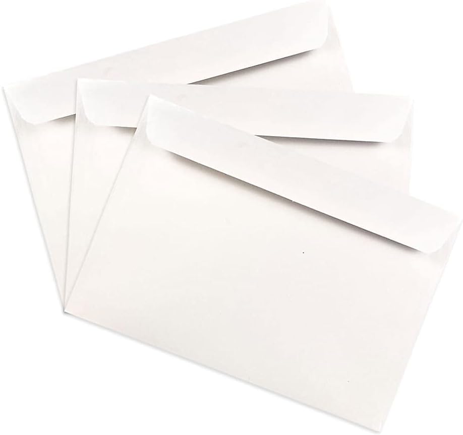JAM PAPER Booklet Envelopes With Gummed Closure - White