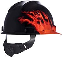 MSA Freedom Series V-Gard Cap Style Safety Hard Hat with Fas-Trac III Ratchet Suspension