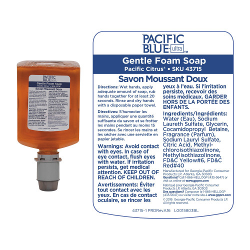 PACIFIC BLUE CITRUS GEN FOAM SOAP 8OZ 4/Cs