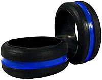 THIN BLUE LINE USA Men's Thin Blue Line Silicone Ring