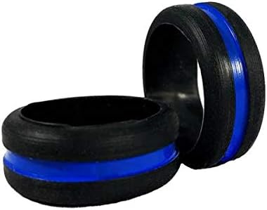 THIN BLUE LINE USA Men's Thin Blue Line Silicone Ring