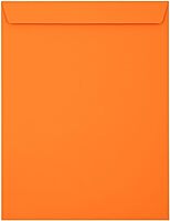 LUX Open-End 10in x 13in Envelopes, Peel & Press Closure, Mandarin Orange, Pack Of 50