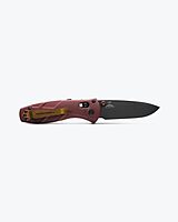 Benchmade - Mini Barrage EDC 585 Knife, Drop-Point Blade, Redstone Richlite Handle (585BK-04) Redstone - Drop-Point