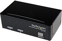 StarTech.com 2 Port VGA USB KVM Switch - VGA KVM Switch - 1920x1440 - USB 2.0 - KVM Video Switch , TAA (SV231USB) USB | Cables Included