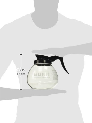 BUNN Glass Commercial 12-Cup Coffee Decanter, Clear/Black
