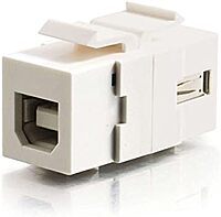C2G/Cables to Go 28751 Snap-In USB A/B Female Keystone Insert Module, TAA Compliant, White
