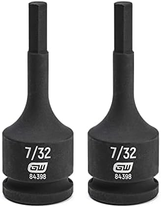 GEARWRENCH 3/8" Drive Hex Bit Impact SAE Socket 7/32" - 84398 (Pack of 2) 1 Count (Pack of 2)