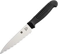 SPYDERCO Lightweight Kitchen Utility Knife with MBS-26 Stainless Steel Blade and Polypropylene Handle