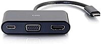 C2G USB-C® to 4K HDMI® and VGA Multiport Adapter with Power Delivery up to 60W - Black