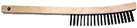 Curved Handle Scratch Brushes, 13 3/4", 4 X 19 Rows, Carbon Stl Wire, Wood Hndle (410-85006) Each