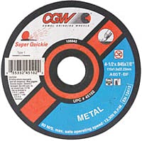 Cut-Off Wheel: Type 1 (01/41), 4-1/2" Dia, Aluminum Oxide