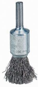 End Brushes: 1-1/8" Dia, Steel, Knotted Wire