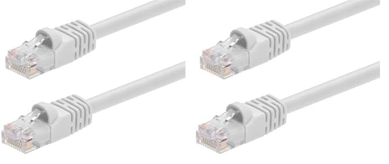 Monoprice 0.5FT 24AWG Cat6 550MHz UTP Ethernet Bare Copper Network Cable - White (Pack of 2) White 1 Count (Pack of 2)