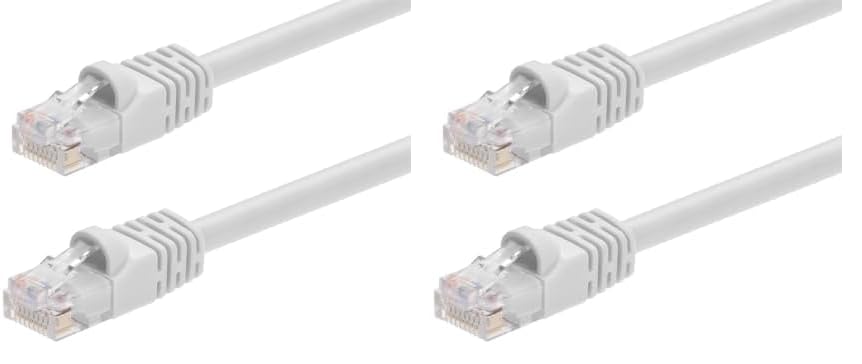 Monoprice 0.5FT 24AWG Cat6 550MHz UTP Ethernet Bare Copper Network Cable - White (Pack of 2) White 1 Count (Pack of 2)